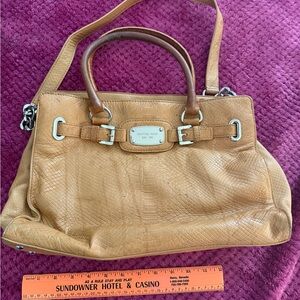 Michael Kors Camel Textured Satchel